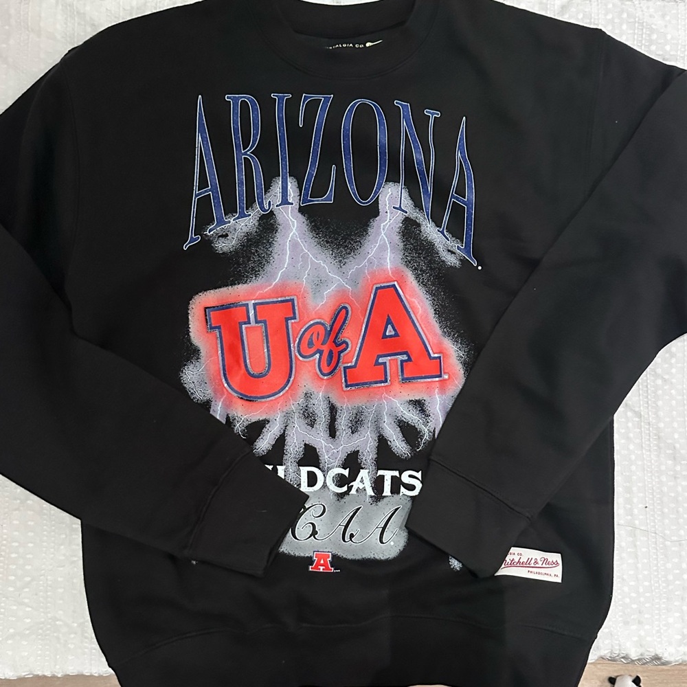 University of Arizona Wildcats Black Graphic Retro Crewneck Sweatshirt NWT - S